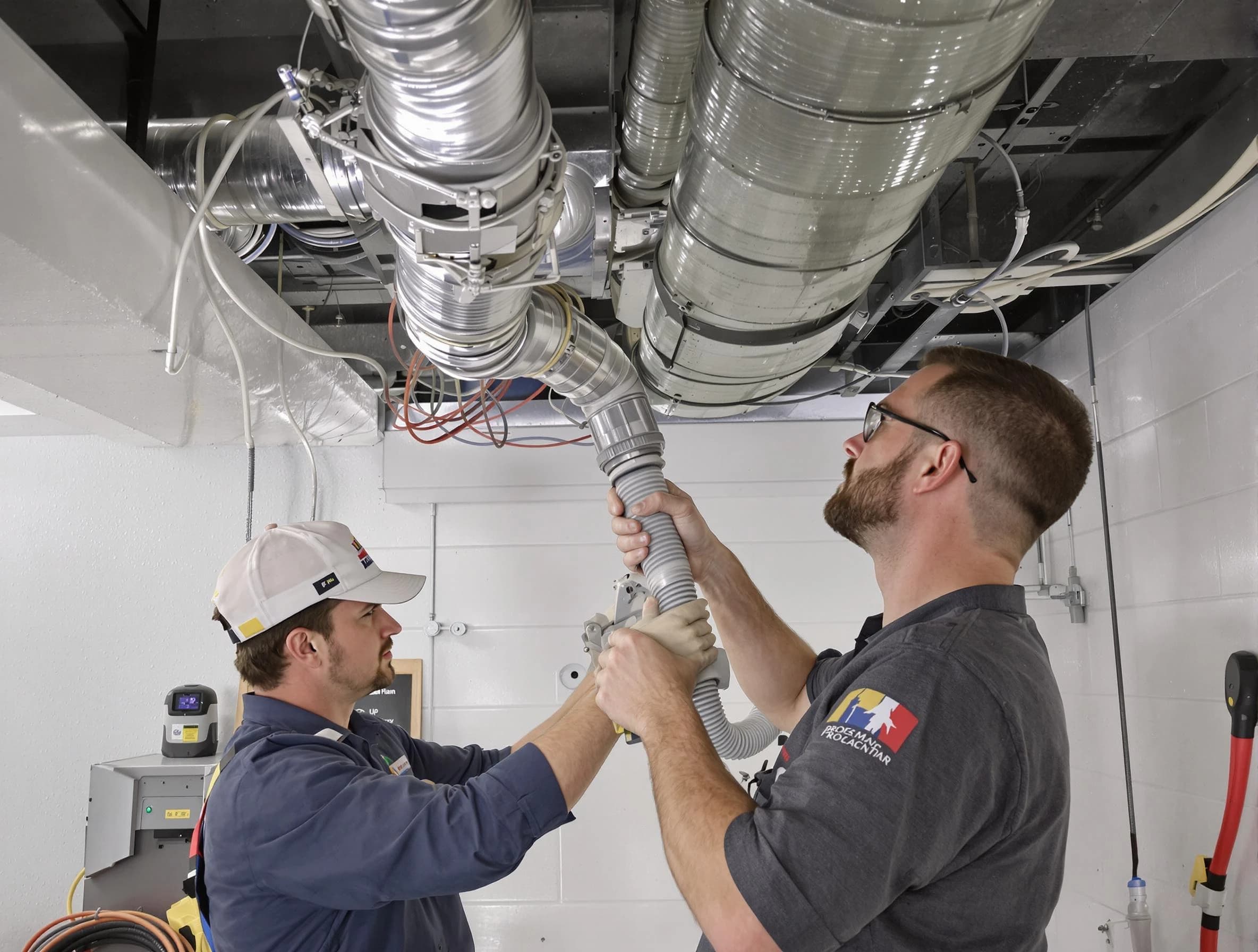 Hemet Air Duct Cleaning technician performing thorough AC duct cleaning in Hemet