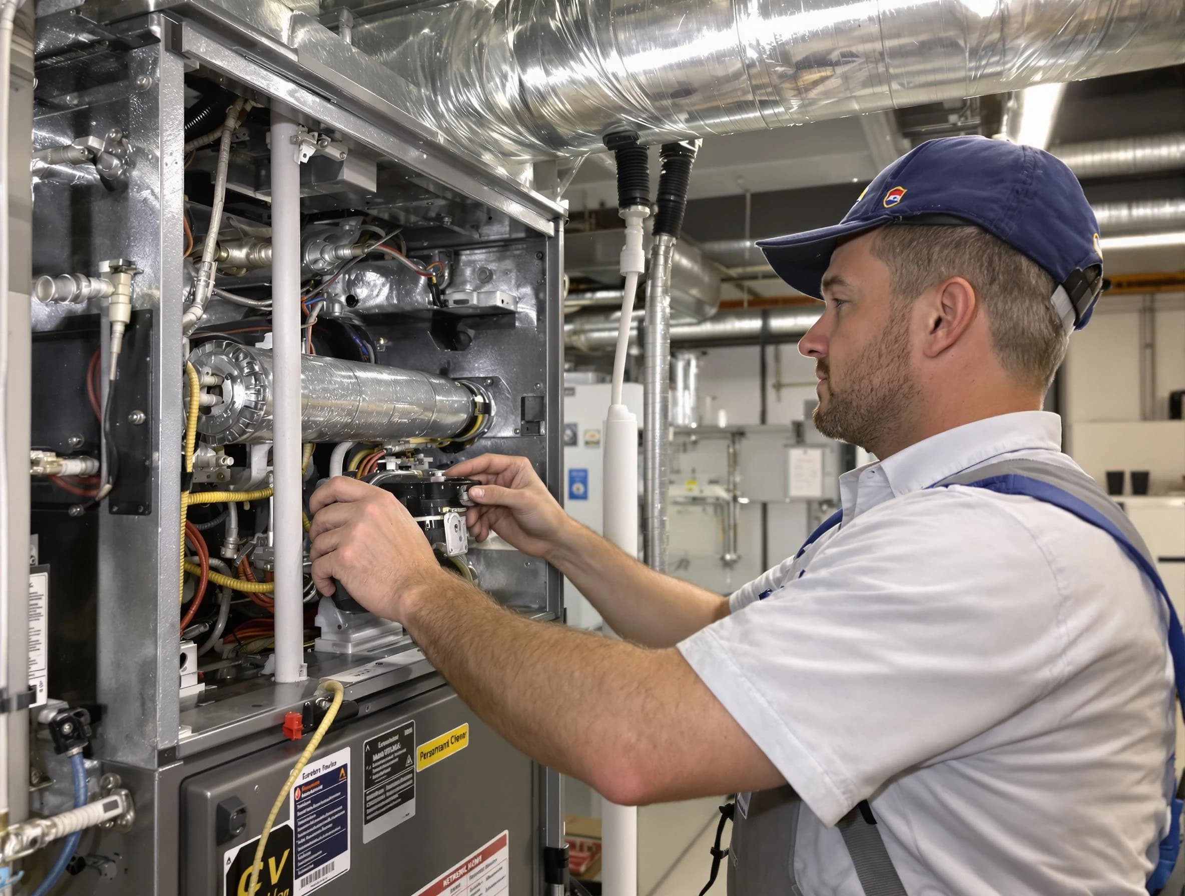 Hemet Air Duct Cleaning specialist performing thorough furnace duct cleaning to improve heating efficiency in Hemet