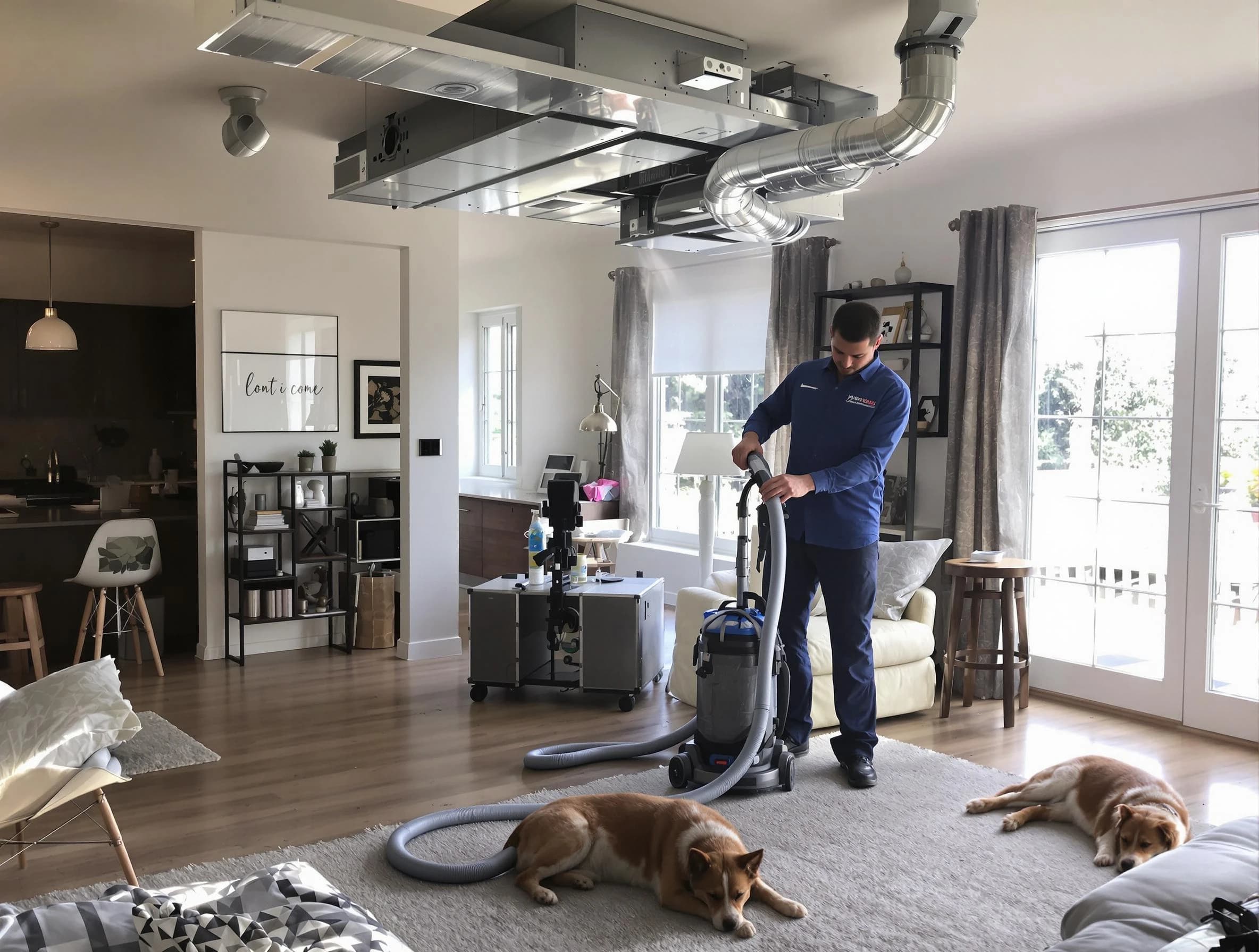 Hemet Air Duct Cleaning technician performing detailed indoor duct cleaning for improved air quality in Hemet